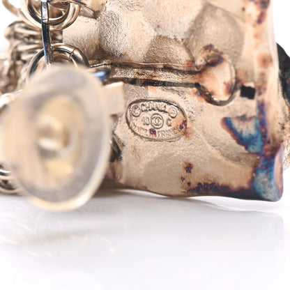 Chanel Crystal CC Owl Chain Drop Clip On Earrings Gold 4 of 7