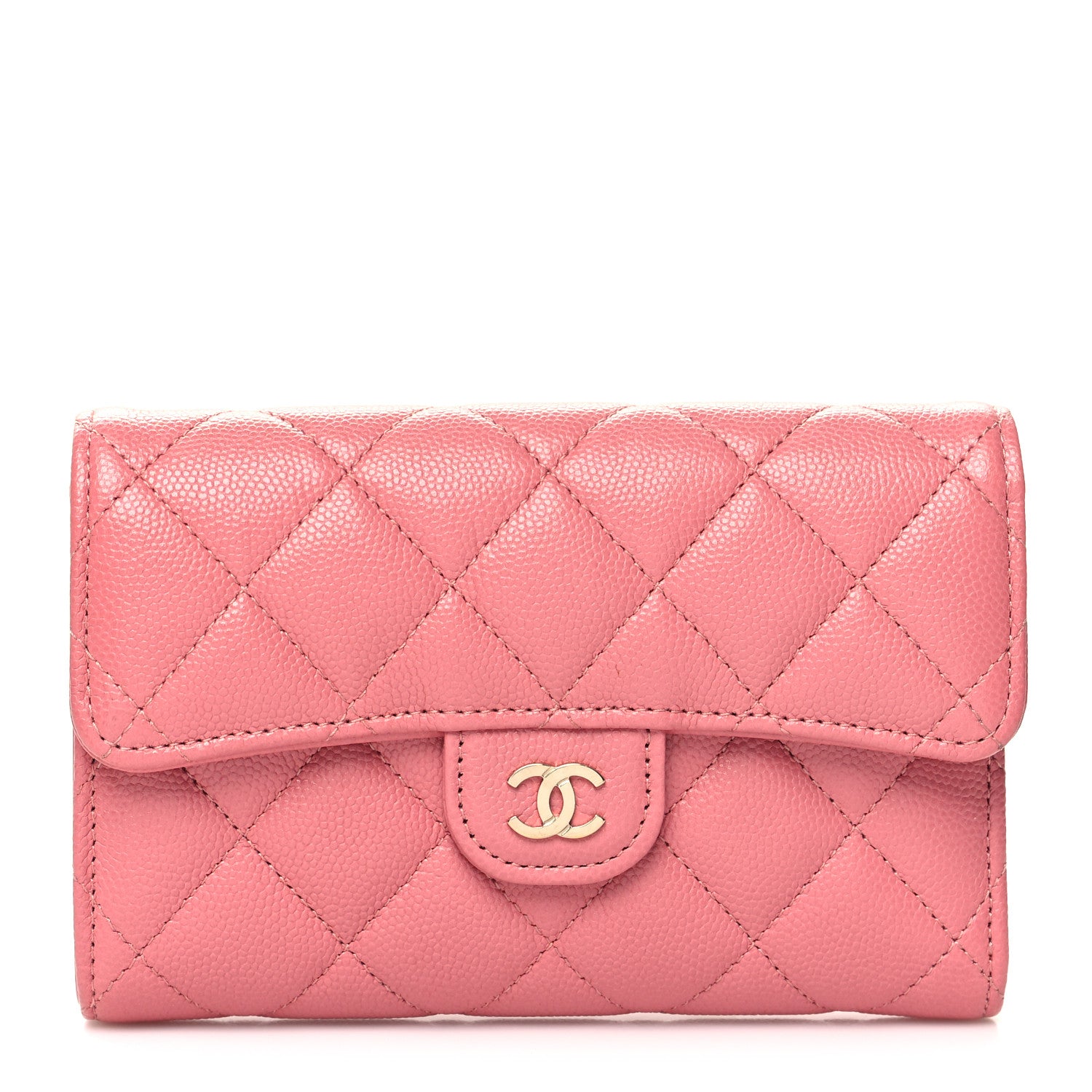 Chanel Caviar Quilted Medium Flap Wallet Pink 1 of 11
