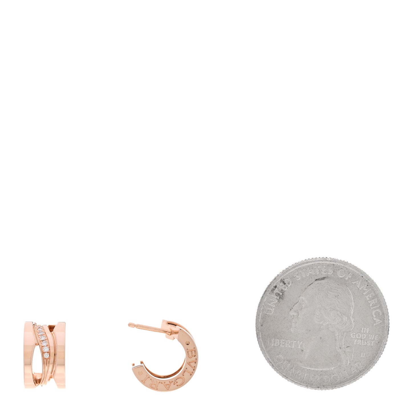 18K Rose Gold Diamond B.Zero1 Legend Hoop Earrings