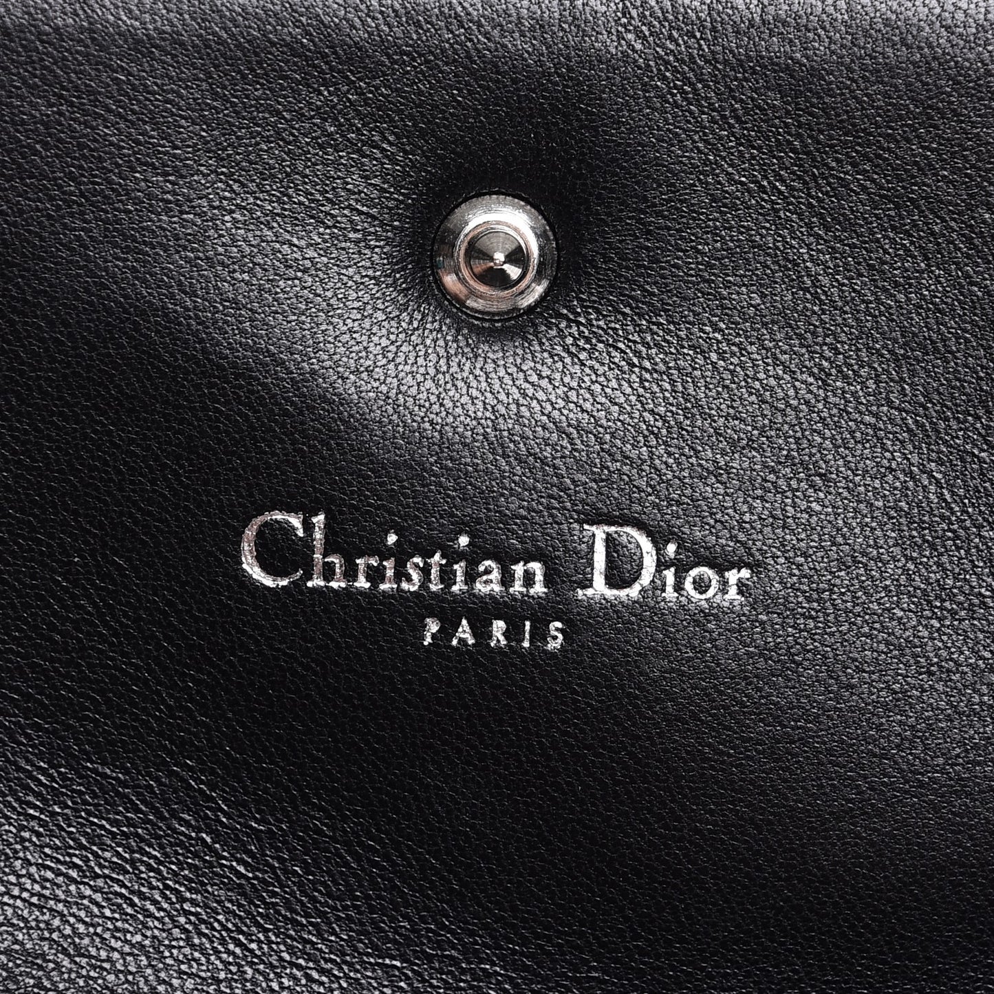Grained Calfskin Cannage Diorama Elancee Wallet Black