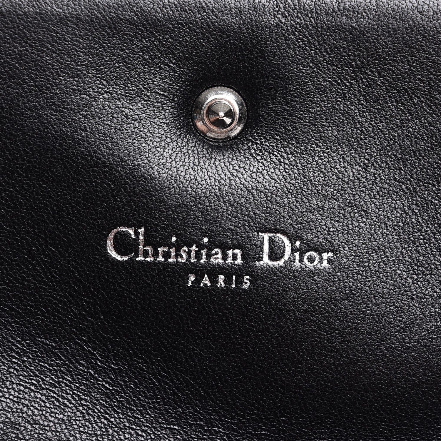Christian Dior Grained Calfskin Cannage Diorama Elancee Wallet Black 6 of 8