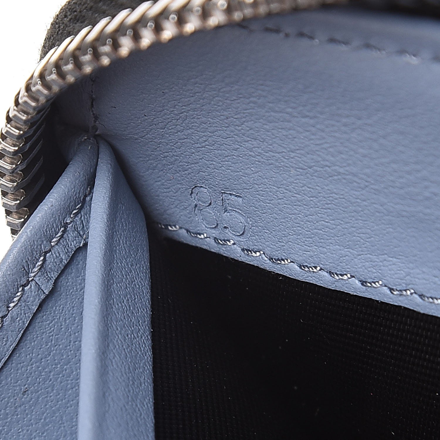 Prada Glace Calf Etiquette Zip Around Wallet Black 7 of 7