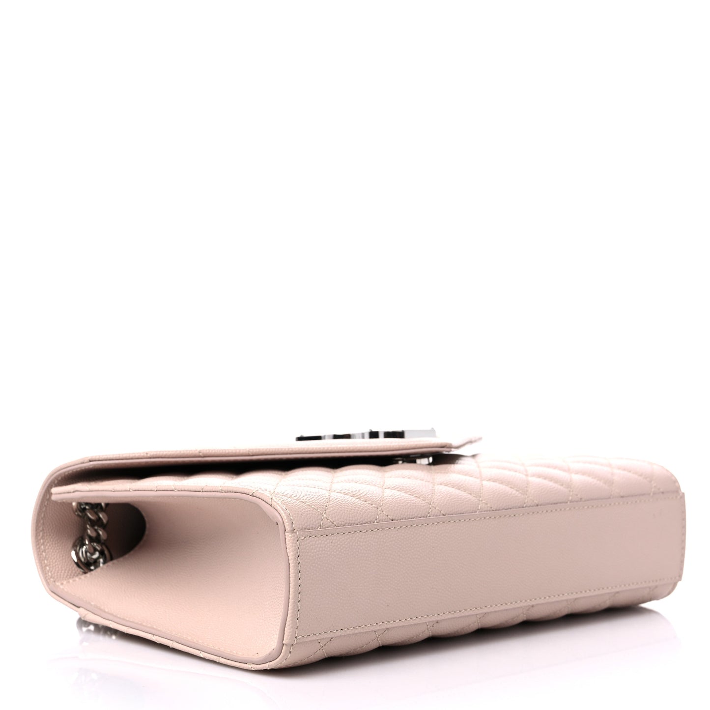 Grain De Poudre Textured Mixed Matelasse Medium Triquilt Monogram Satchel Marble Pink