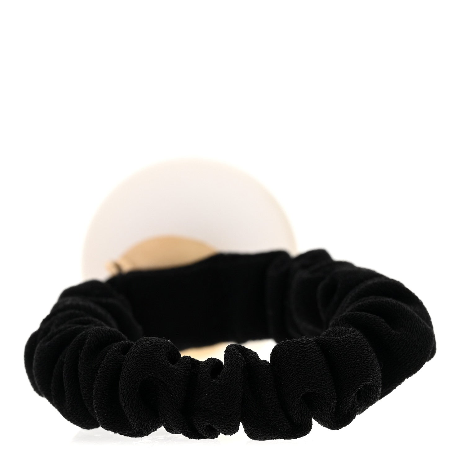 Chanel Pearl CC Hair Tie Black Gold Pearly White 3 of 6