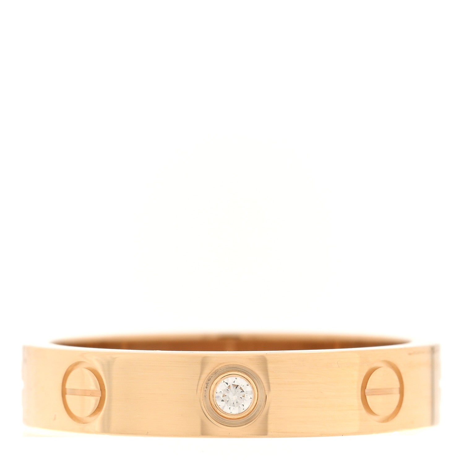 Cartier 18K Yellow Gold Diamond 4mm LOVE Wedding Band Ring 53 6.25 1 of 4