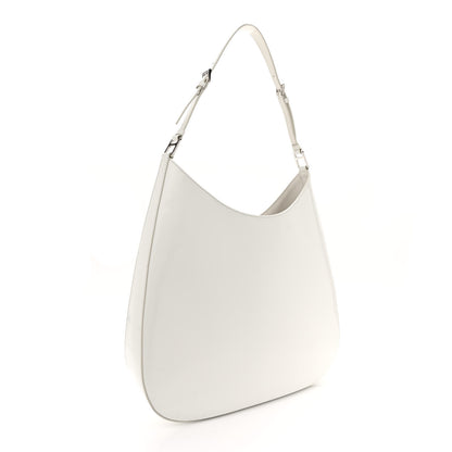 Prada Spazzolato Maxi Cleo Adjustable Strap Shoulder Bag White 3 of 12