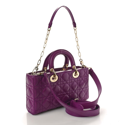Christian Dior Lambskin Cannage Medium Lady D-Joy Purple 3 of 9