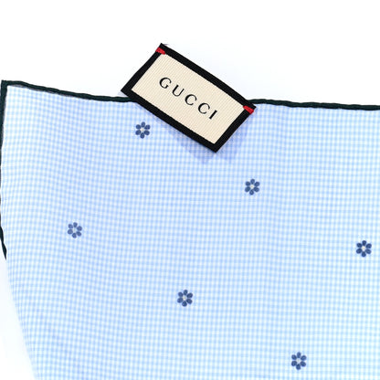 Gucci Cotton Popeline Flower Pocket Square Blue 4 of 4