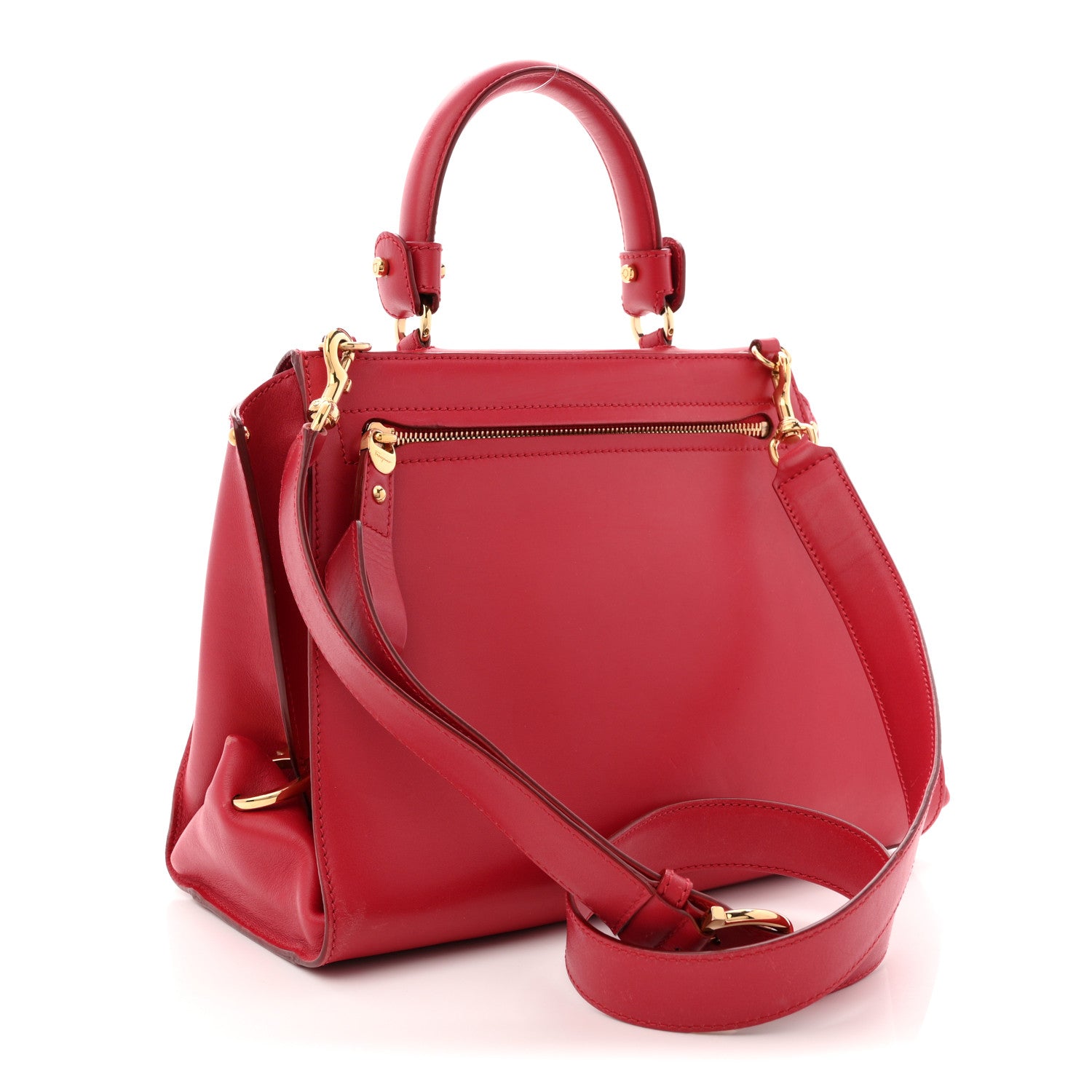 Salvatore Ferragamo Calfskin Medium Sofia Shoulder Bag Red 3 of 12
