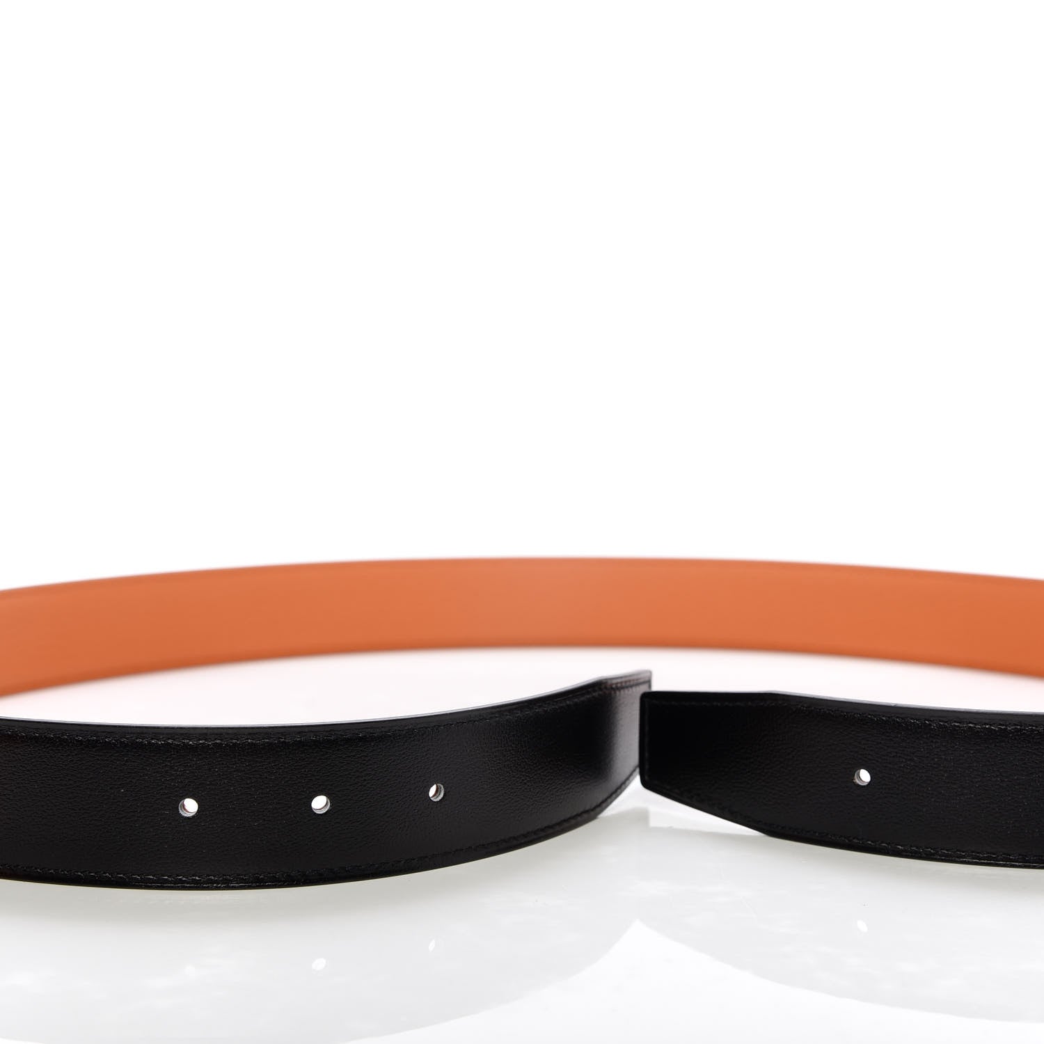 Hermes Box Togo 32mm Belt Strap 100 Black Orange 4 of 5