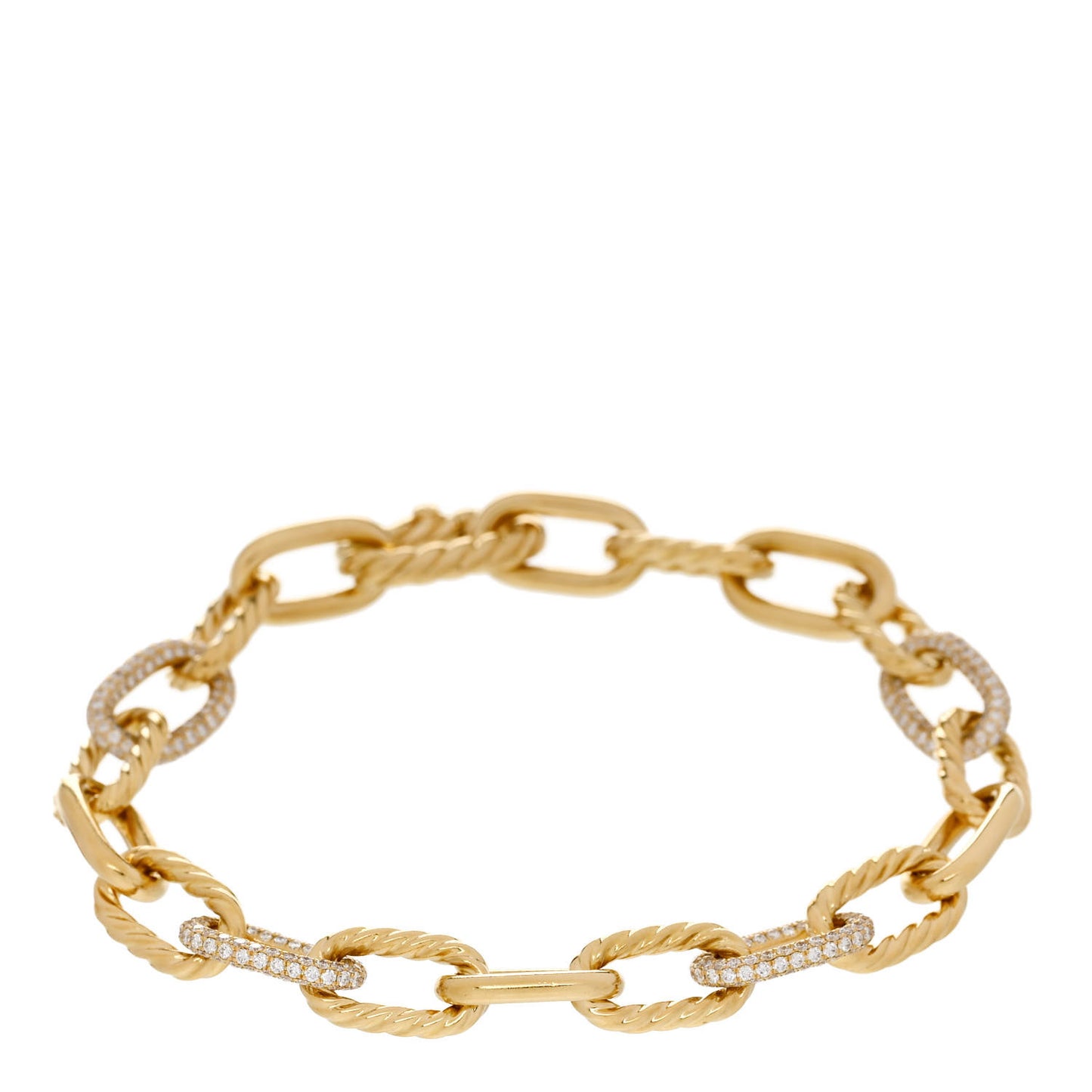 18K Yellow Gold Diamond 8.5mm Madison Classic Chain Bracelet