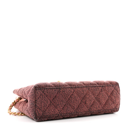 Chanel Denim Quilted Nano Kelly Shopper Orange Black 7 of 21