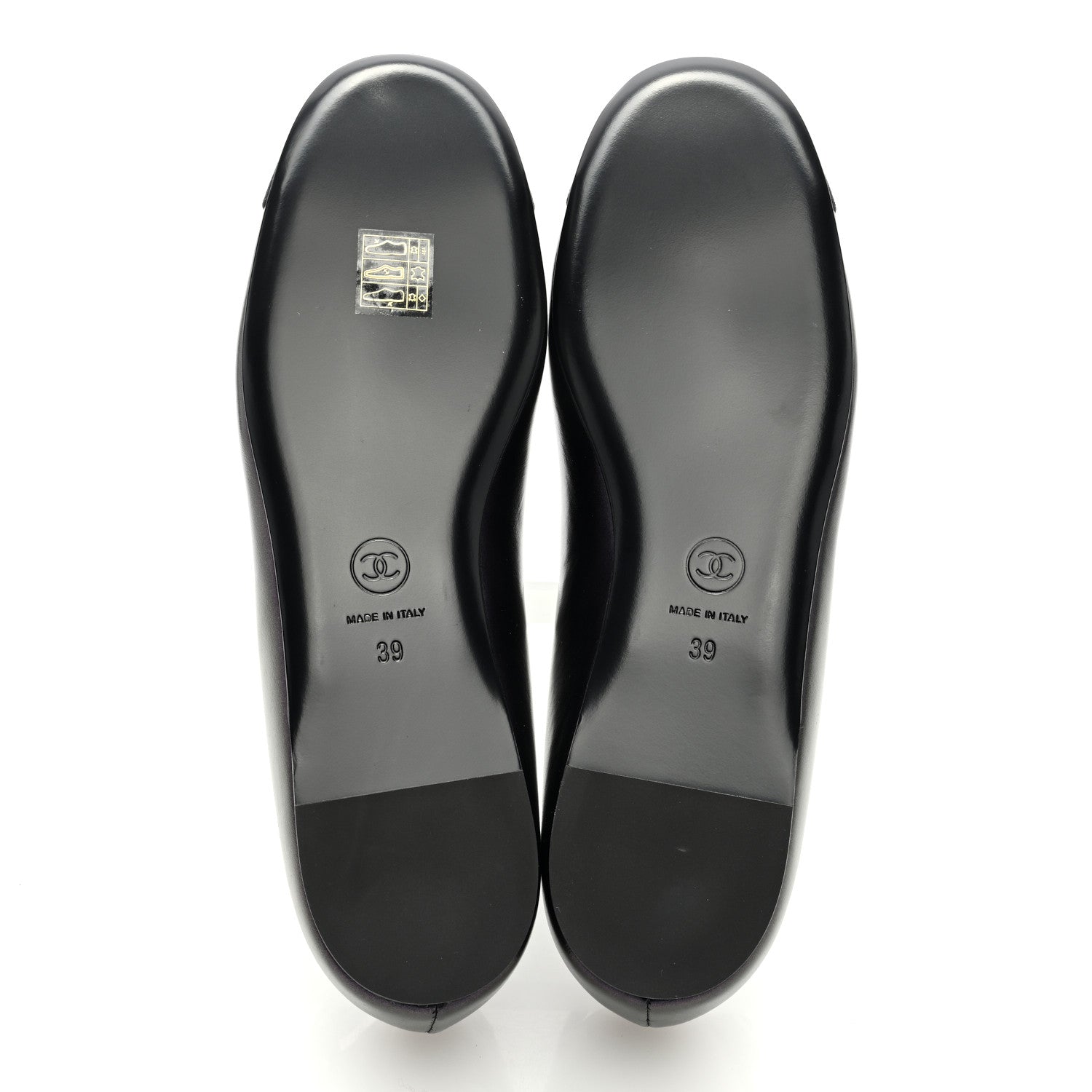 Chanel Pleated Lambskin Grosgrain Cap Toe CC Ballerina Flats 40.5 Black 39 Black 5 of 8