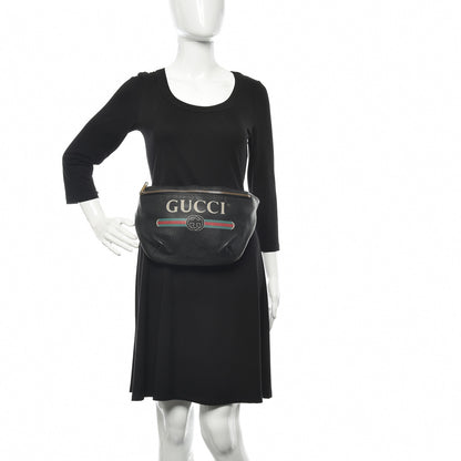 Gucci Grained Calfskin Logo Belt Bag Black 2 of 10