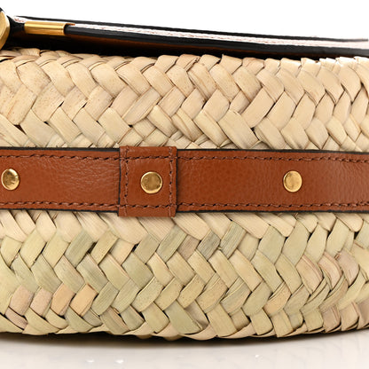 Chloe Raffia Small Grain Calfskin Small Marcie Basket Crossbody Tan 11 of 11