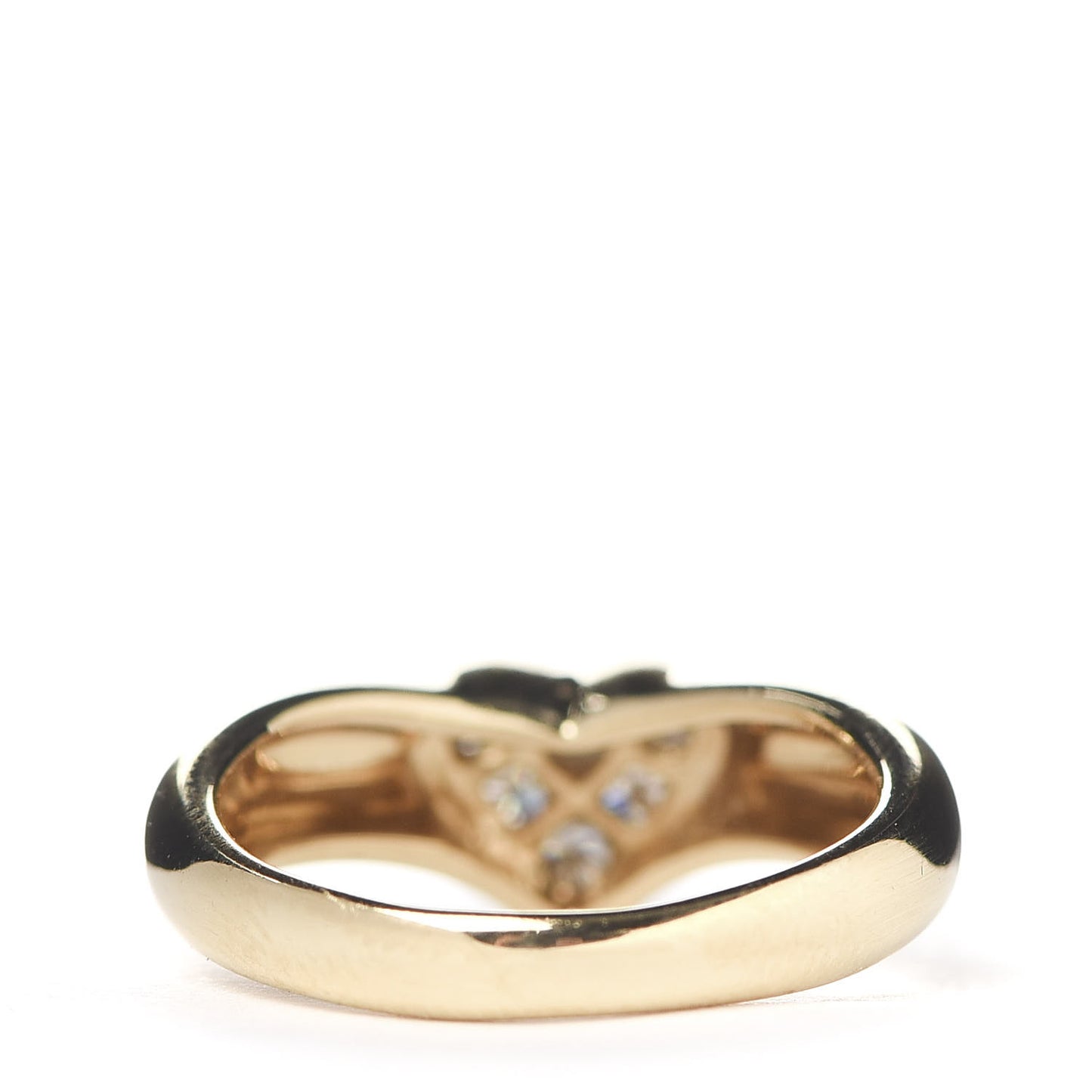 18K Yellow Gold Diamond Heart Band Ring 47 4