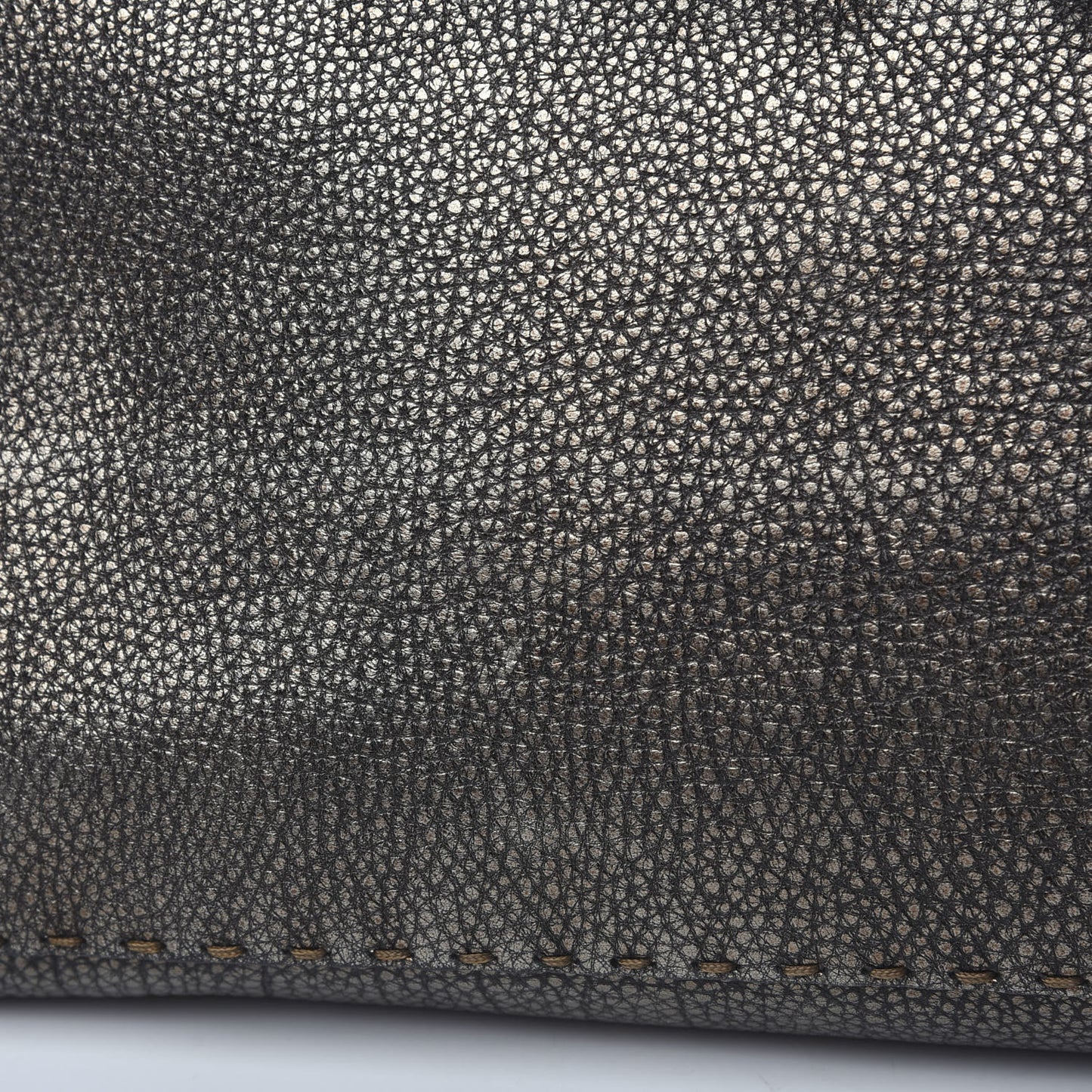 Metallic Calfskin Romano Selleria Large Villa Borghese Tote Black