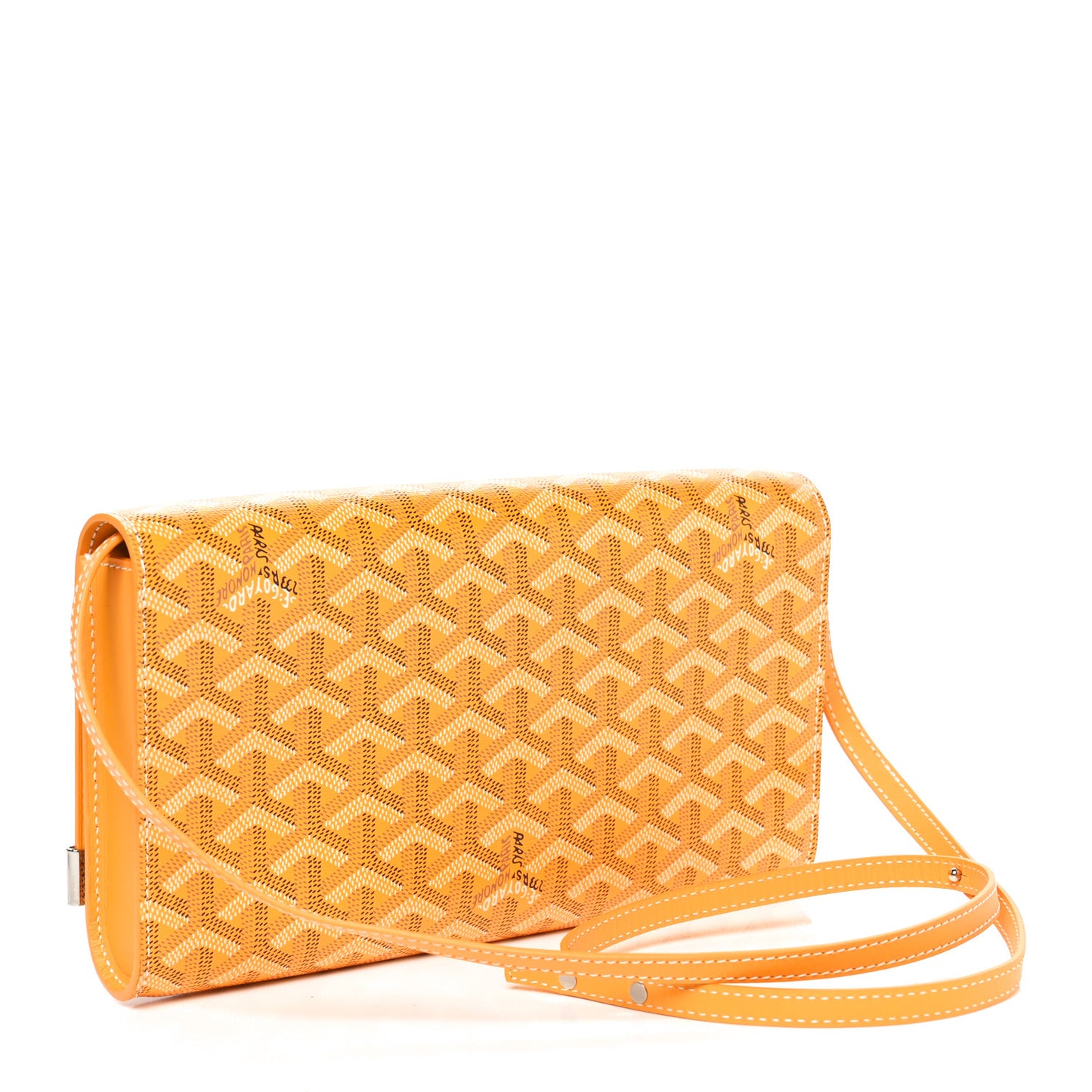 Goyardine Monte Carlo Bois Clutch With Strap Yellow