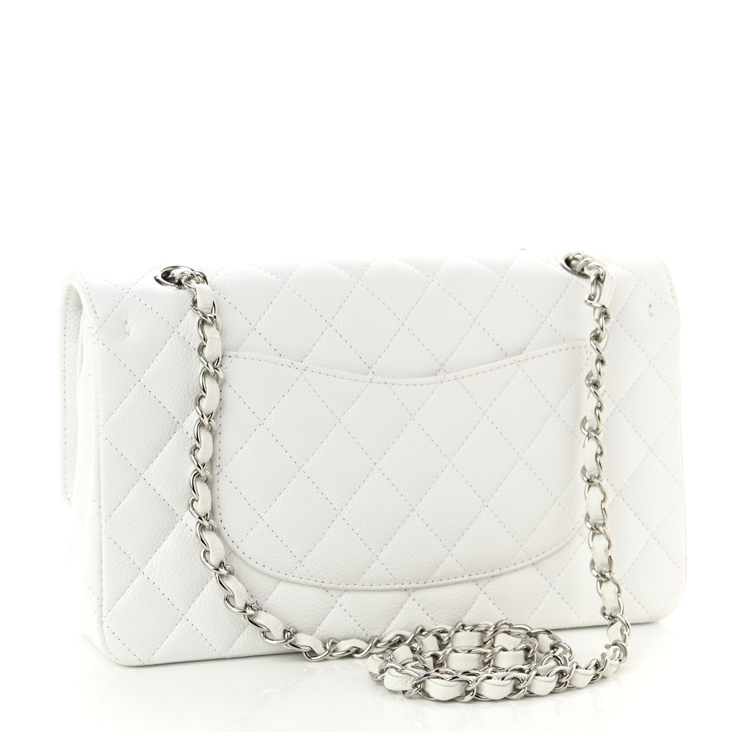 Chanel Caviar Quilted Medium Double Flap White 3 of 10