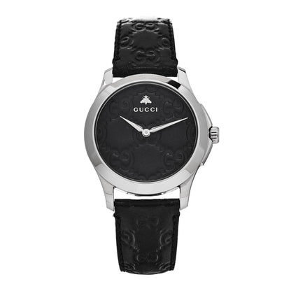 Gucci Stainless Steel Calfskin 38mm G-Timeless Quartz Watch Black 1 of 5
