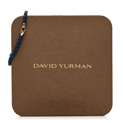 David Yurman Stainless Steel 14K Yellow Gold Acrylic Bel Aire 4mm Chain Bracelet Navy 4 of 4