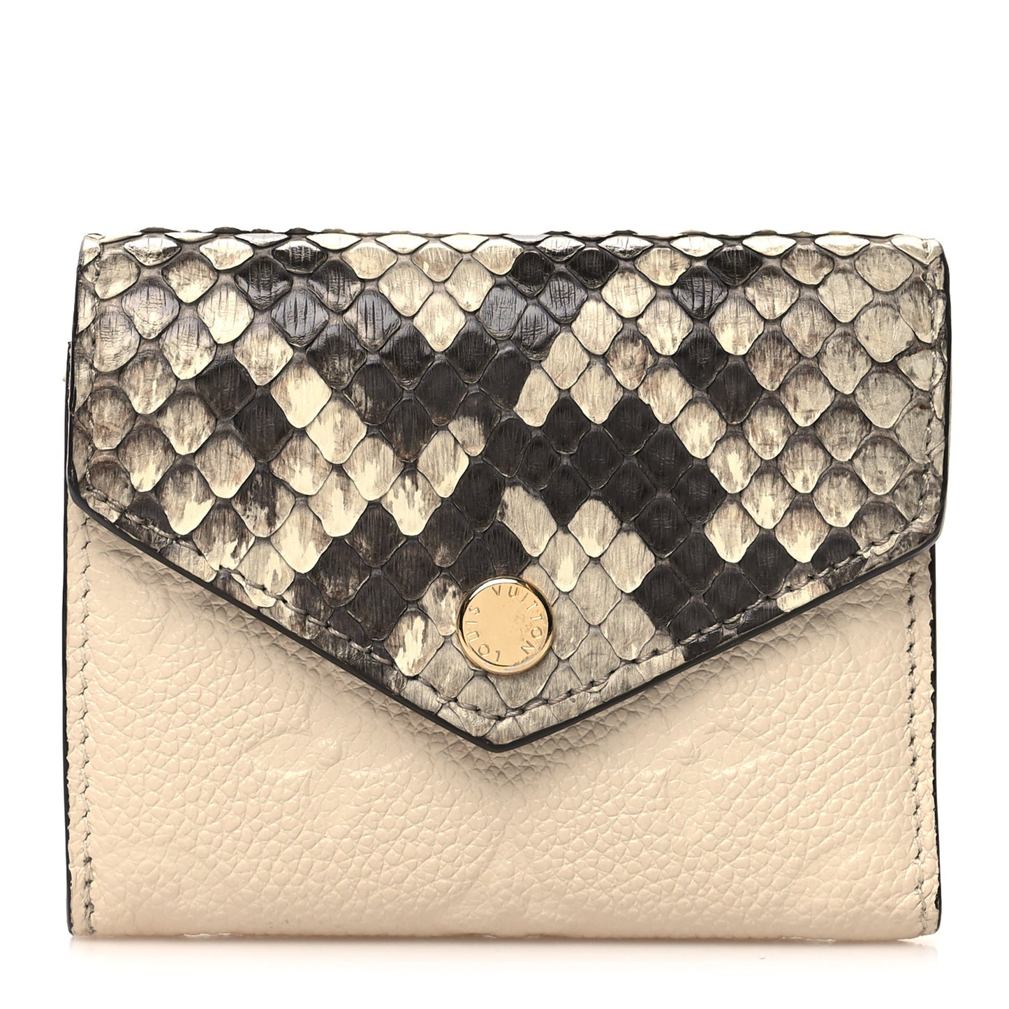 Snakeskin Empreinte Zoe Wallet Creme