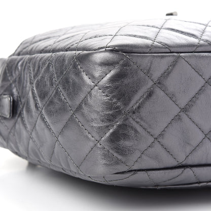 Chanel Metallic Aged Calfskin Quilted Large Reissue Camera Case Silver 8 of 9