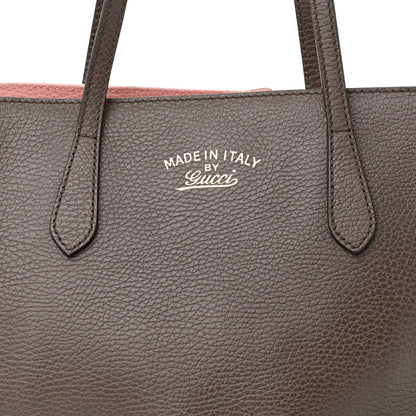 Gucci Dollar Calfskin Small Swing Tote Grey Field Soft Pink 7 of 13