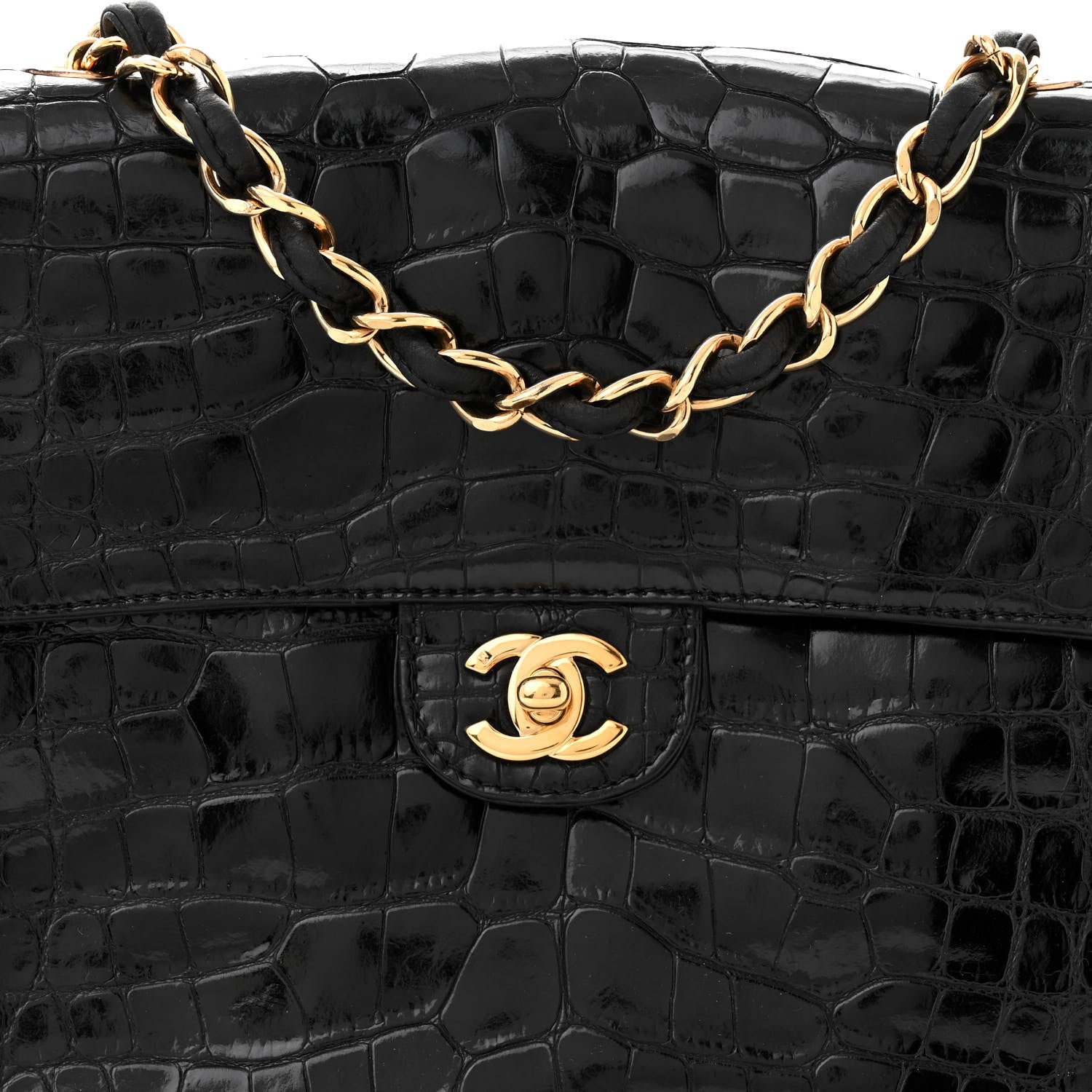 Chanel Alligator Jumbo Single Flap Black 7 of 12