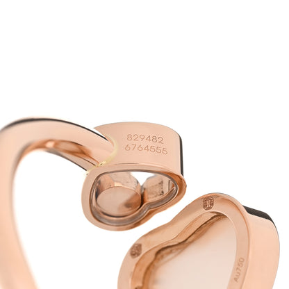 Chopard 18K Rose Gold Diamond Mother of Pearl Happy Hearts Ring 52 6 6 of 10