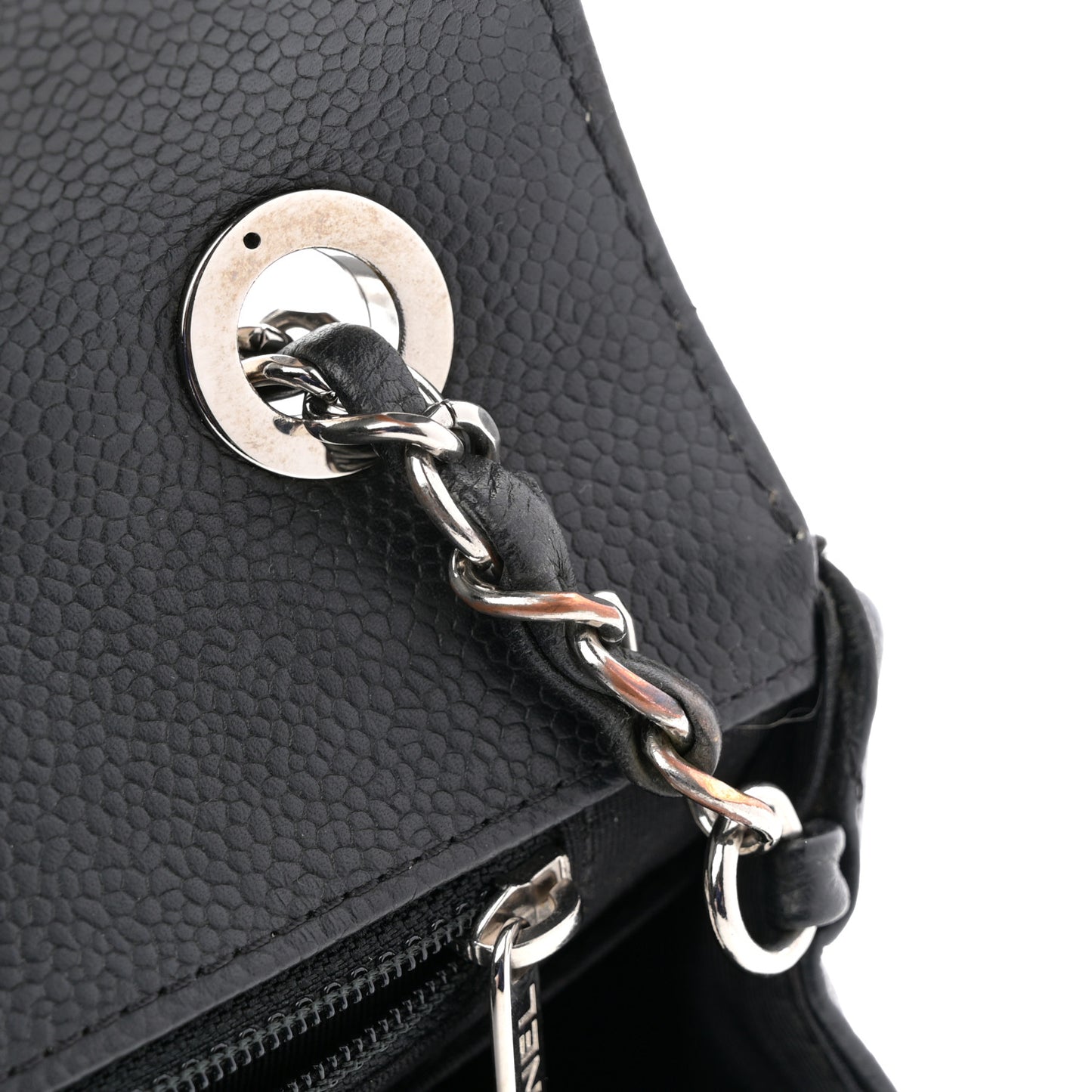 Caviar Chevron Quilted Small Single Flap Black