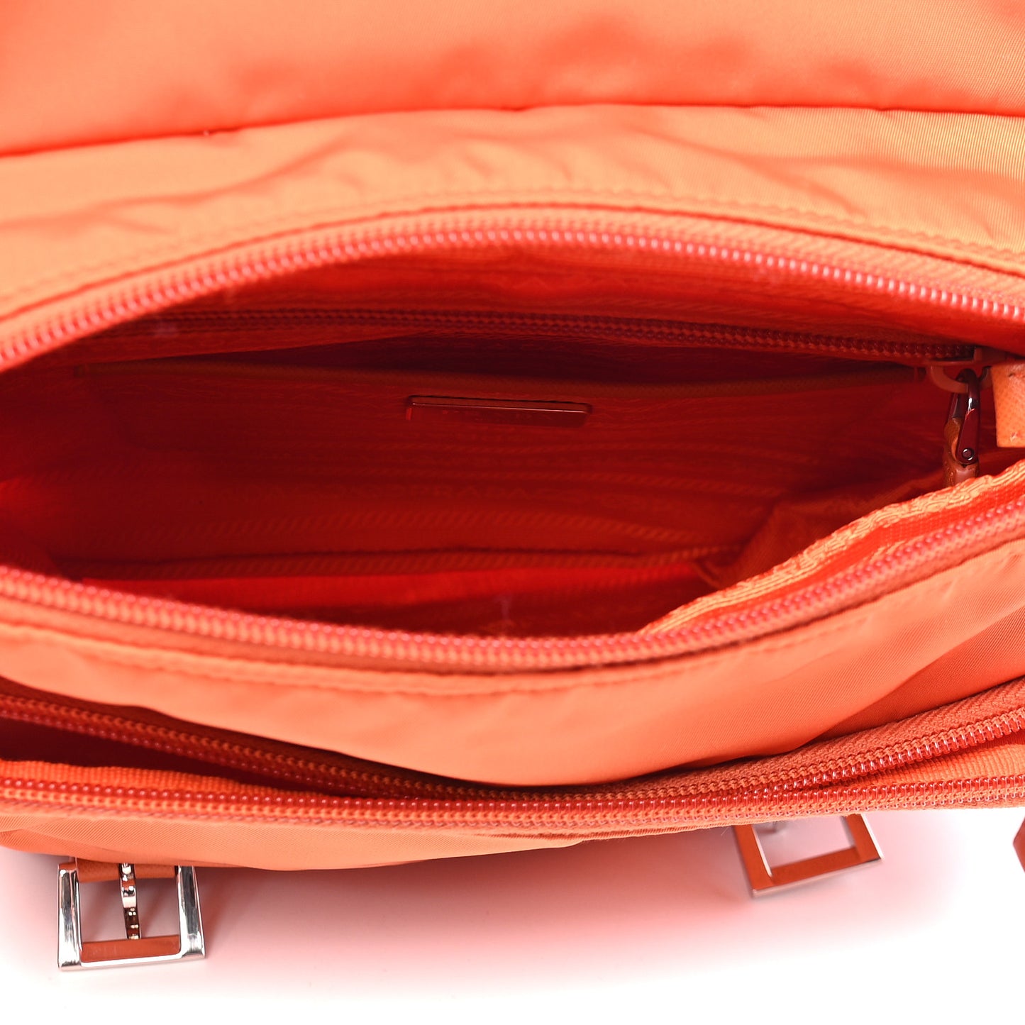Tessuto Nylon Saffiano Messenger Bag Papaya