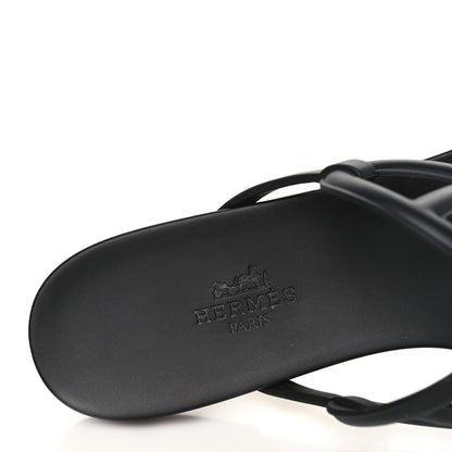 Hermes Rubber Womens Egerie Sandals 38 Black 7 of 8
