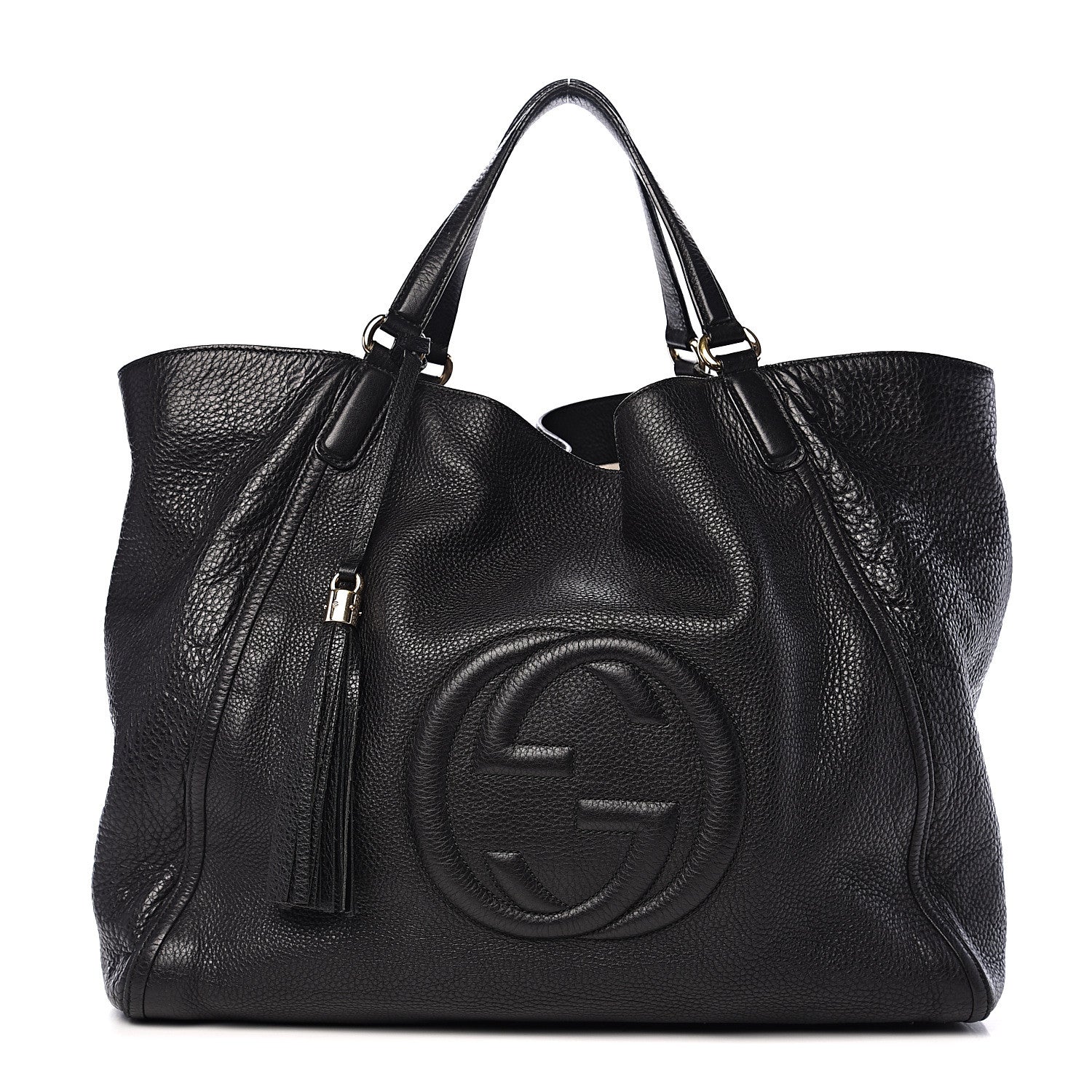 Gucci Pebbled Calfskin Large Soho Shoulder Bag Black 1 of 15