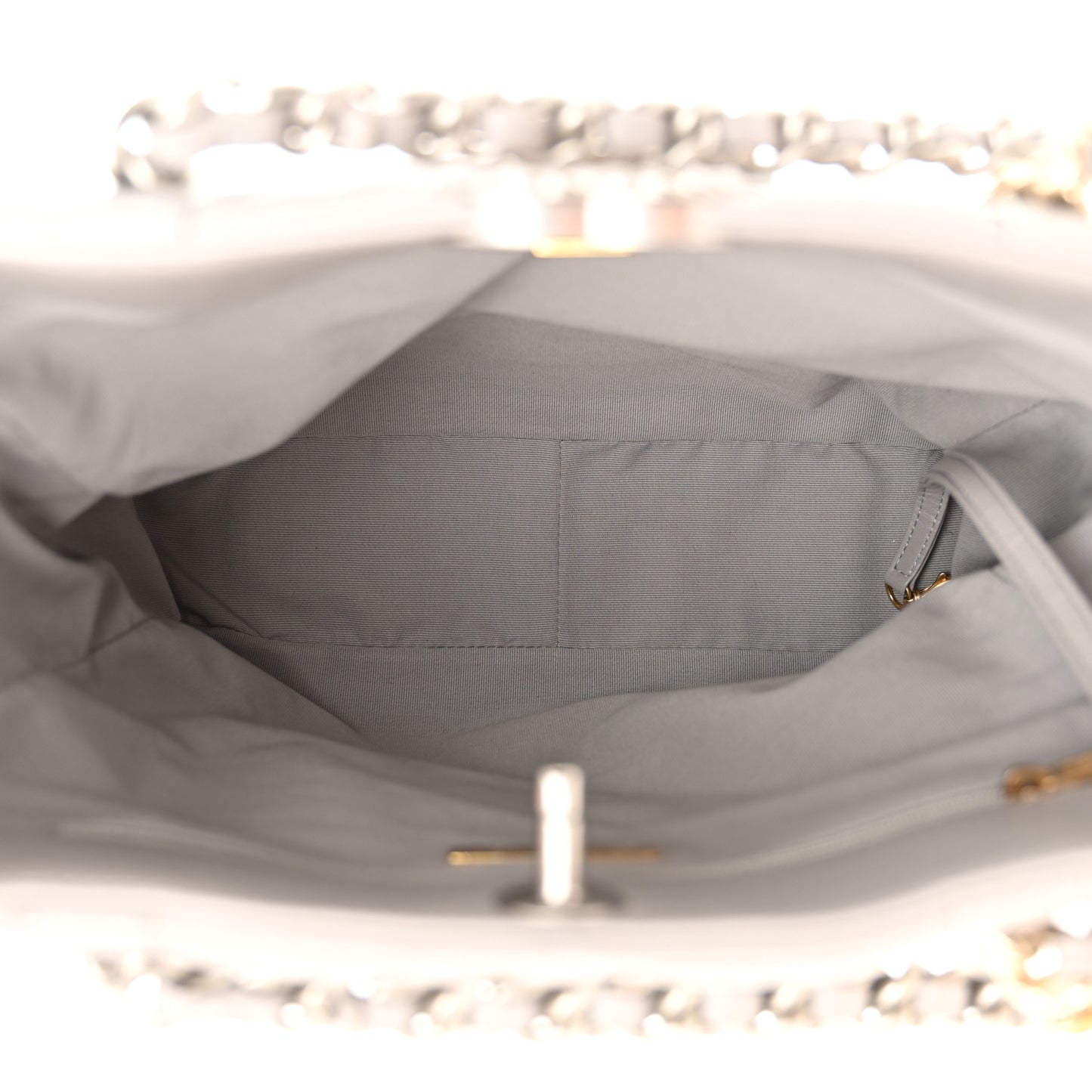 Lambskin Quilted Chanel 19 Shopping Bag Grey
