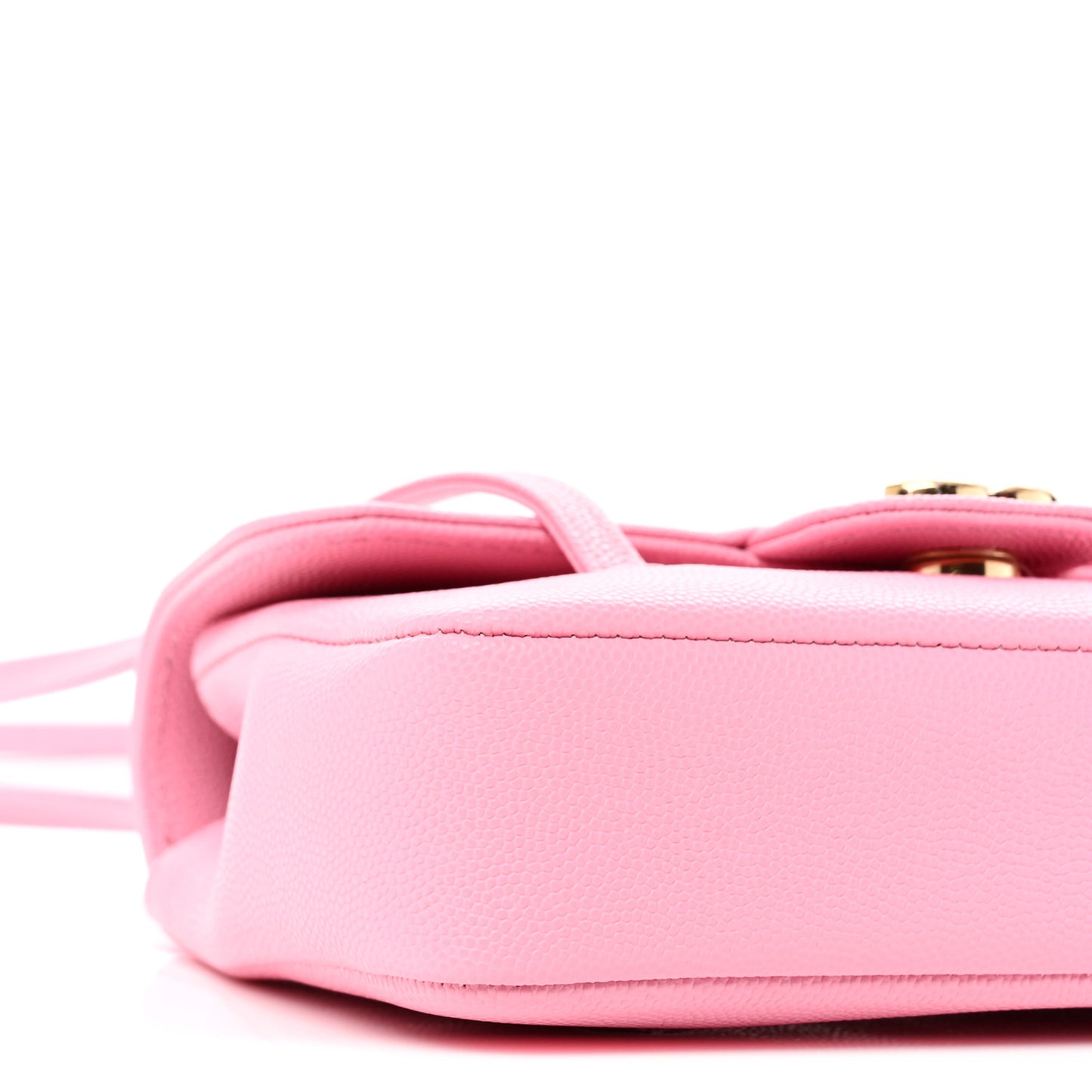 Shiny Caviar Mini Preppy Coco Shoulder Bag Pink