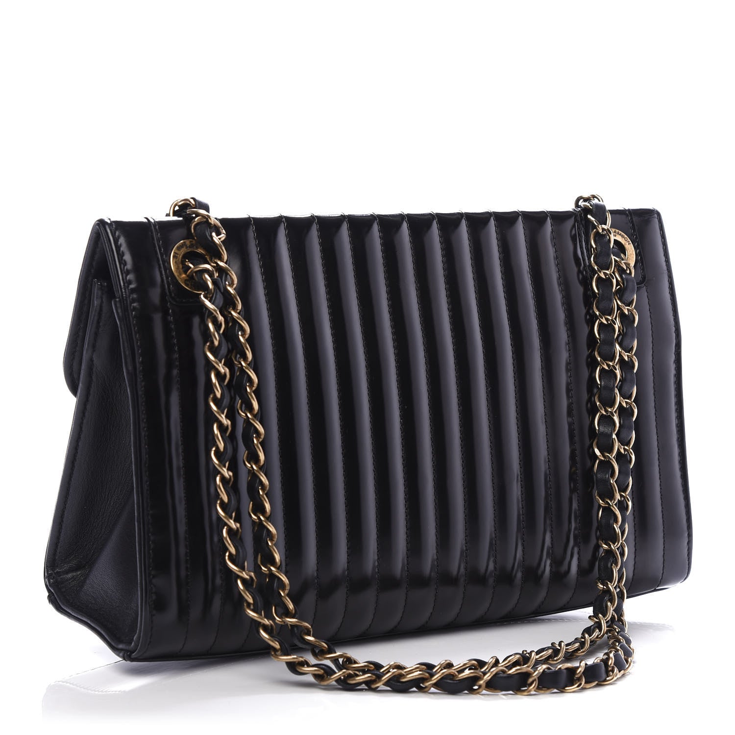 Chanel Patent Vertical Quilt Maharaja Express Flap Black 3 of 11