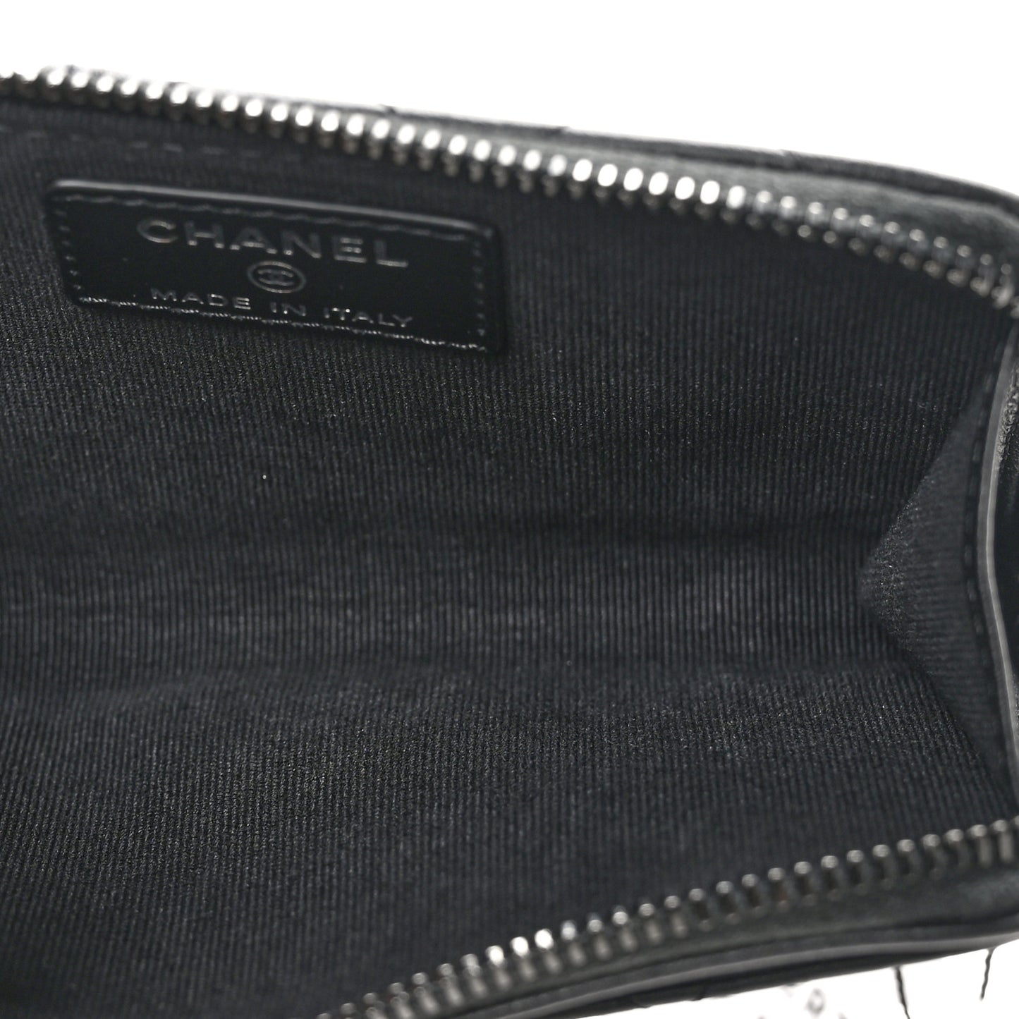 Lambskin Quilted Zip Card Holder So Black