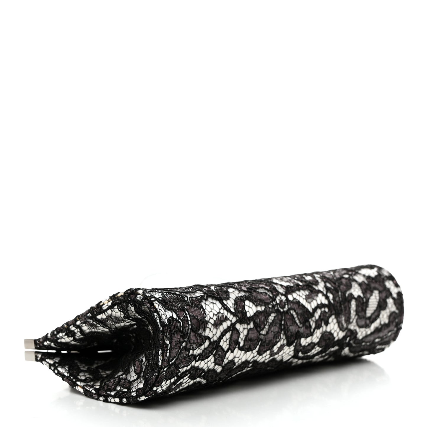 Dentelle Lace Palmette Clutch Black