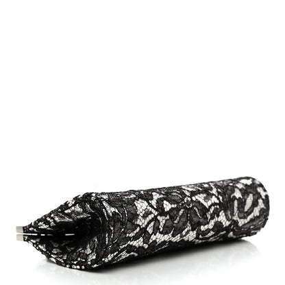 Christian Louboutin Dentelle Lace Palmette Clutch Black 4 of 9