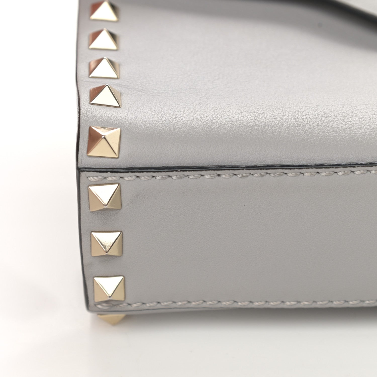 Valentino Garavani Vitello Medium Rockstud Flip Lock Crossbody Bag Grey 12 of 13