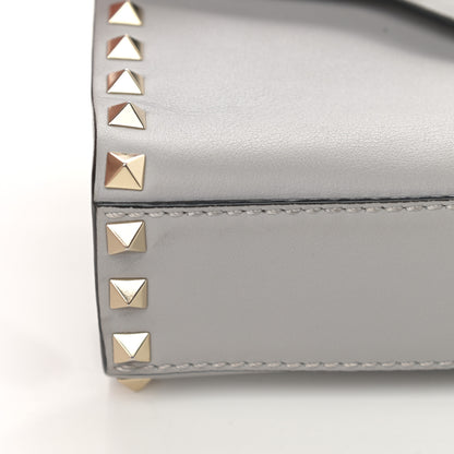 Valentino Garavani Vitello Medium Rockstud Flip Lock Crossbody Bag Grey 12 of 13