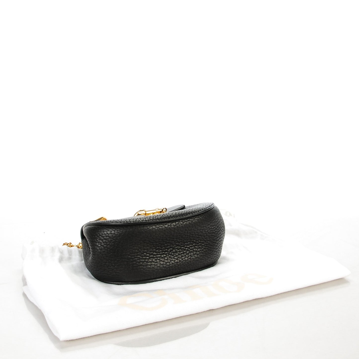 Grained Lambskin Nano Drew Shoulder Bag Black