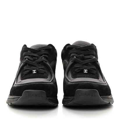 Chanel Fabric Calfskin Suede CC Sneakers 39 Black 2 of 9