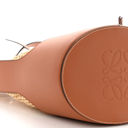 Loewe Raffia Calfskin Balloon Bucket Bag Natural Tan 8 of 10