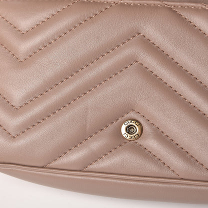 Gucci Calfskin Matelasse Super Mini GG Marmont Shoulder Bag Porcelain Rose 8 of 9