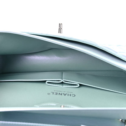 Chanel Iridescent Calfskin Quilted Medium Double Flap Light Blue 4 of 9