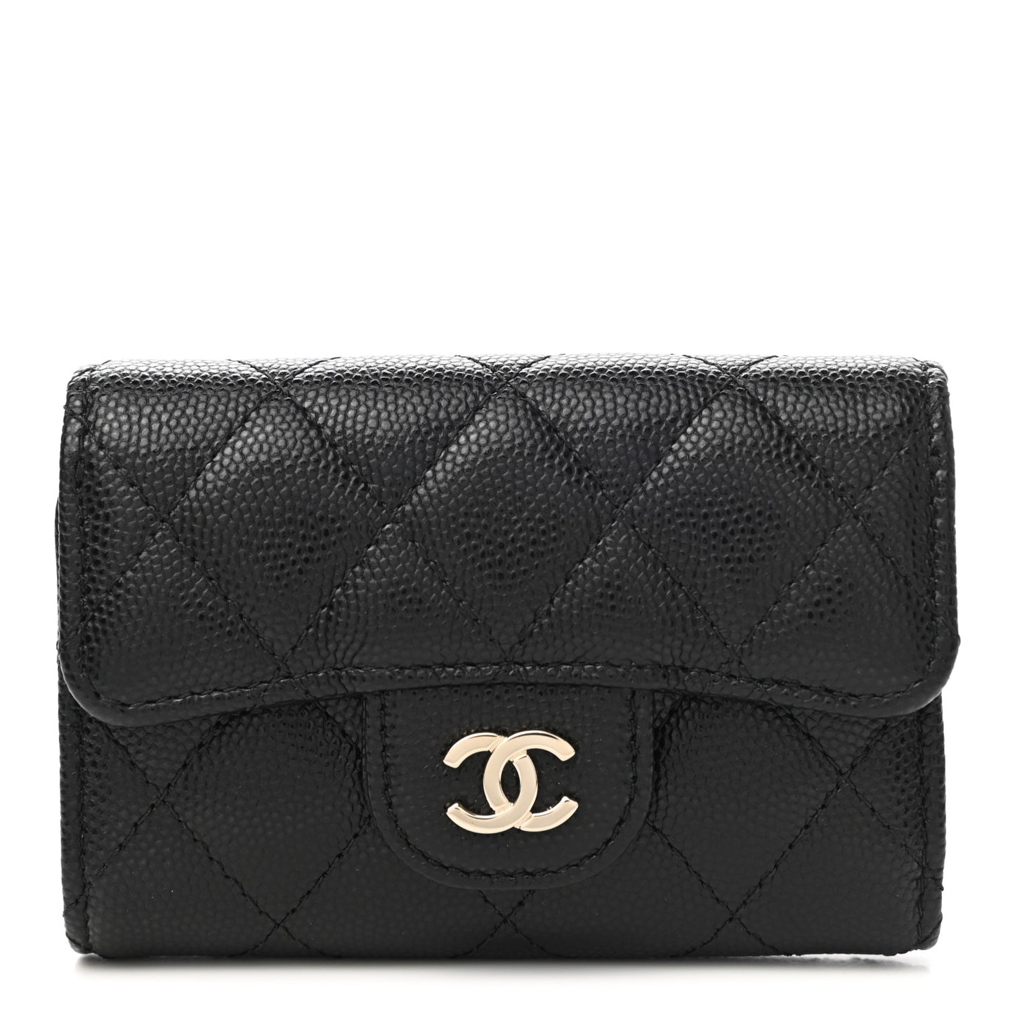 Caviar Quilted Classic 4 Key Holder Wallet Black
