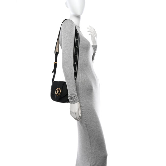 Grained Calfskin LV Pont 9 Soft PM Black