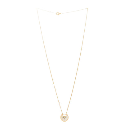 Cartier 18K Yellow Gold Diamond Mother of Pearl XS Amulette de Cartier Pendant Necklace 3 of 5